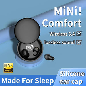Bluetooth 5.4 Wireless Earphones Small Earbuds Sleeping Sport Invisible Headphones Bass Sound Quality Headset Sliding Cover
