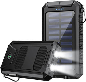 Versatile Outdoor Solar Power Bank 10000mAh 4-in-1: Charge/Light All-Day Use