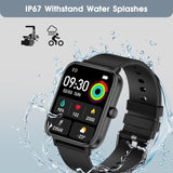 Smart Watch (Answer/Make Call): 1.85" Waterproof Fitness Trackers with 24-Hours Blood Pressure Heart Rate SpO2 Sleep Monitor Watches for Men Women, iPhone Android Compatible (Stone Black)