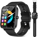 Smart Watch (Answer/Make Call): 1.85" Waterproof Fitness Trackers with 24-Hours Blood Pressure Heart Rate SpO2 Sleep Monitor Watches for Men Women, iPhone Android Compatible (Stone Black)