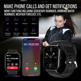 Smart Watch (Answer/Make Calls) 1.83" Fitness Tracker Heart Rate Blood Pressure Oxygen Sleep Monitor 200 Sport Modes Step Calories Trackers IP67 Waterproof Android iPhone Women Men (Black)