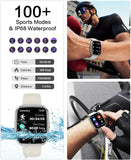 Smart Watches for Men/Women, 1.75" Bluetooth Call, AI Voice Smartwatch, 24/7 Heart Rate Monitor, Blood Pressure/SpO2/Sleep Tracker, IP68 Waterproof, 100+ Sports Fitness Tracker for Android iOS Black