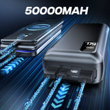 22.5W Power Bank 50000mAh QC PD3.0 Fast Charging Powerbank Portable Charger External Battery For iPad iPhone17 Xiaomi
